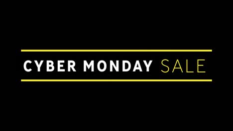 White-and-yellow-Cyber-Monday-Sale-text-appearing-against-a-black-screen