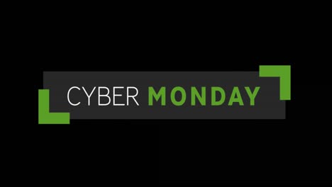 White-and-green-Cyber-Monday-text-appearing-against-a-black-screen-4k