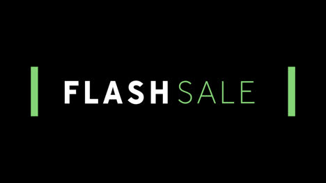 White-and-green-Flash-Sale-text-appearing-against-a-black-screen