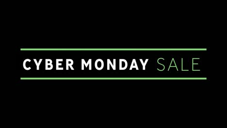 White-and-green-Cyber-Monday-Sale-text-appearing-against-a-black-screen