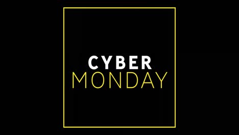 White-and-yellow-Cyber-Monday-text-appearing-against-a-black-screen