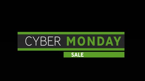 White-and-green-Cyber-Monday-Sale-text-appearing-against-a-black-screen