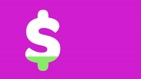 Dollar-sign-filling-in-green-on-a-pink-background-4k
