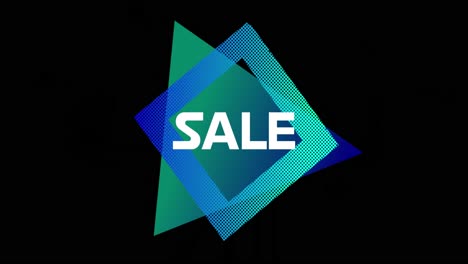 Word-Sale-appearing-in-front-of-blue-square-effect