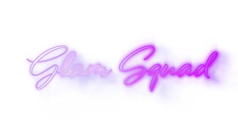 Glam-squad-graphic-in-pink-neon-on-white-background