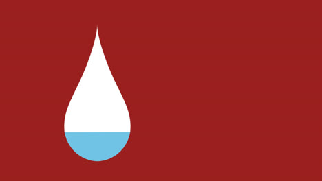 Water-drop-shape-on-red-background