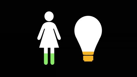 Female-and-light-bulb-shapes-filling-up-with-colours-4k