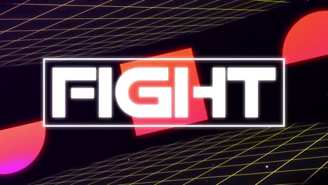 Animation-vintage-video-game-screen-with-word-fight-written