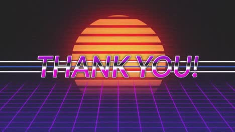 Animation-Vintage-Videospielbildschirm-Mit-Den-Worten-„Dankeschön“-Geschrieben