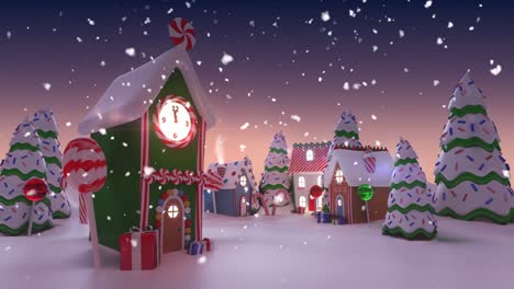 Animation-of-a-snowy-city-during-Christmas