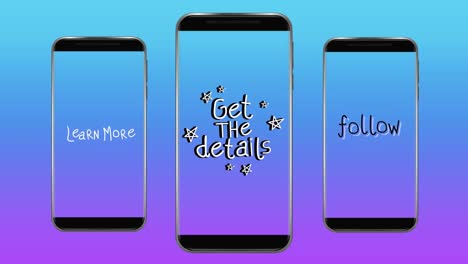 Animation-of-words-Learn-MoreGet-The-Details-and-Follow-flickering-on-screens-of-smartphones-