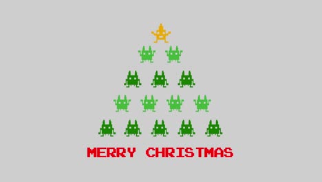 Animación-De-Las-Palabras-Feliz-Navidad-Y-árbol-De-Navidad-Digital-Con-Estrella-Y-Decoración-Navideña
