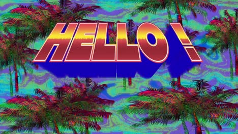 Hello-text-against-flickering-blue-background