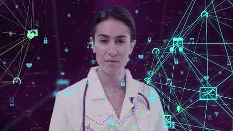 Network-of-connections-over-female-doctor.