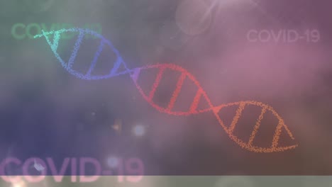 DNA--Und-Coronavirus-Titel-über-Farbverlauf-Hintergrund.
