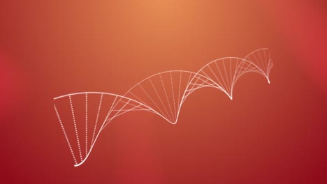 3D-DNA-Struktur,-Die-Sich-Vor-Orangefarbenem-Hintergrund-Bildet