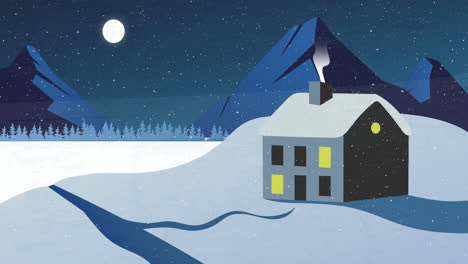 Weihnachts-Winternacht-Szenenanimation