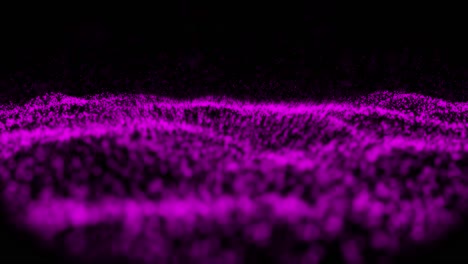 Waves-of-purple-particles-moving-against-black-background