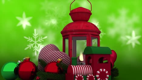 Digitale-Animation-Von-Schnee,-Der-über-Die-Weihnachtslaterne-Fällt