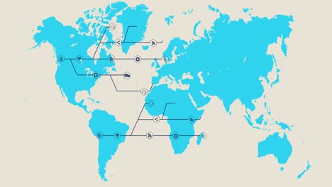Blue-world-map-with-growing-black-network-of-connected-icons-on-white-background