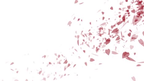 Viele-Kleine-Rosa-Herzen-Fallen-Auf-Einen-Weißen-Hintergrund