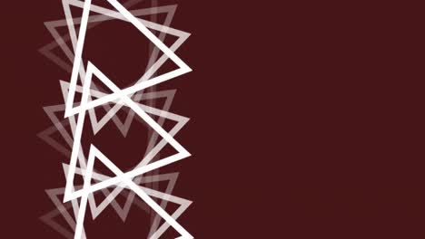 Animation-of-multiple-white-triangles-spinning-on-seamless-loop-over-brown-background