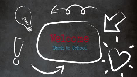 Digital-animation-of-welcome-back-to-school-text-and-school-concept-icons-against-grey-background