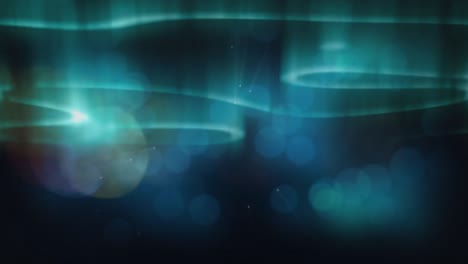Animation-of-multiple-stars-falling-over-blue-aurora-borealis-light-trails