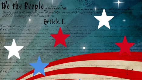 Animation-of-stars-moving-over-american-constitution