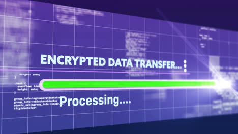 Animation-of-encrypted-data-transfer-text-flickering-digital-interface-on-screen