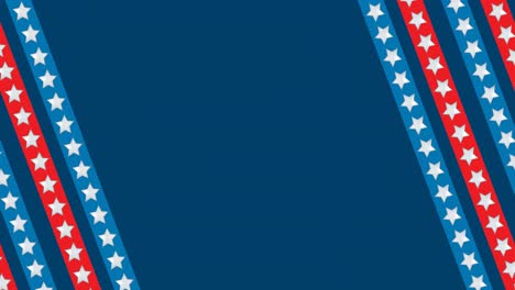 Animation-of-american-flag-diagonal-stripes-with-copy-space-on-blue-background
