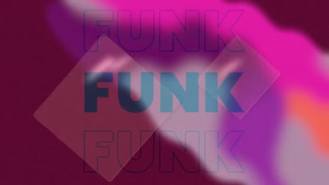 Animation-of-text-funk-on-colourful-background
