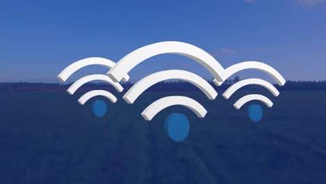 Animation-of-wifi-digital-icons-floating-over-landscape
