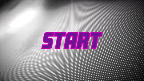 Digital-animation-of-purple-start-text-against-dotted-textured-gradient-grey-background