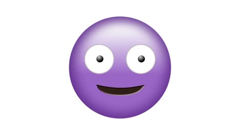 Digital-animation-of-decorative-designs-over-silly-purple-face-emoji-against-white-background