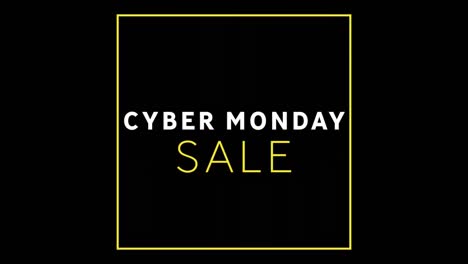 Digital-animation-of-cyber-monday-sale-text-banner-against-black-background