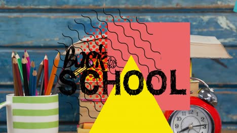 Animation-Von-Back-to-School-Texten-über-Schulgegenständen