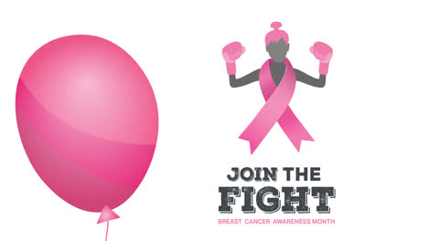 Animation-of-flying-pink-balloon-over-pink-ribbon-logo-and-breast-cancer-text