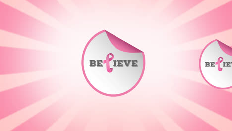Animation-of-multiple-pink-ribbon-logo-and-hope-text-appearing-on-pink-background