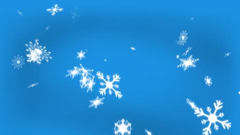 Animation-of-falling-snow-over-blue-background