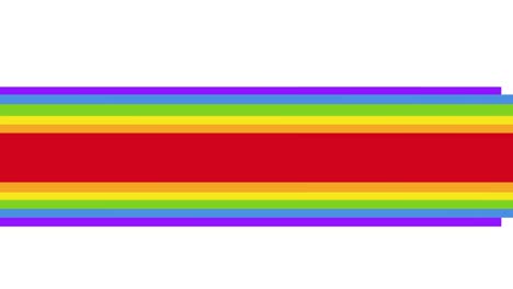 Animation-of-rainbow-colors-stripes-over-white-background