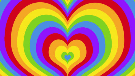 Animation-of-pulsating-multiple-rainbow-hearts