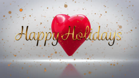 Animation-of-happy-holidays-text-over-pulsating-heart