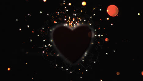Animation-Eines-Sich-Bewegenden-Netzwerks-Von-Verbindungen-über-Einem-Roten-Herzen