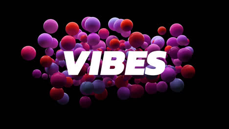 Animation-of-good-vibes-text-over-pink-3d-shapes-on-black-background