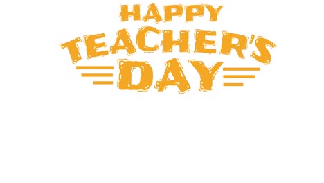 Animation-of-happy-teachers-day-text-on-white-background