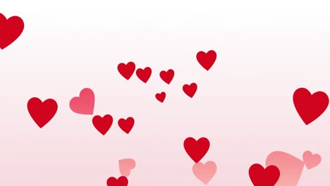 Animation-of-red-hearts-icons-floating-on-white-background
