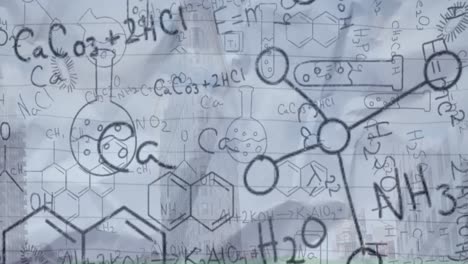 Animation-of-chemical-formulas-on-grey-background