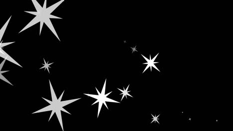 Animation-of-white-christmas-stars-falling-on-black-background