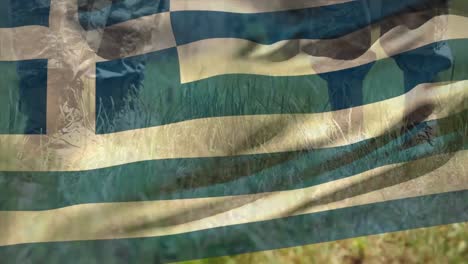Animation-of-flag-of-greece-over-diverse-male-soldiers